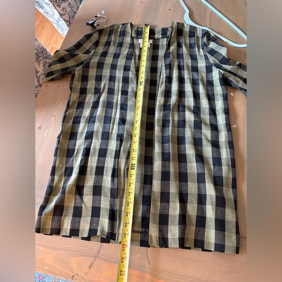 Vintage Plaid Open-Front Top - Black and Green Size 7/8 - Picture 3 of 10